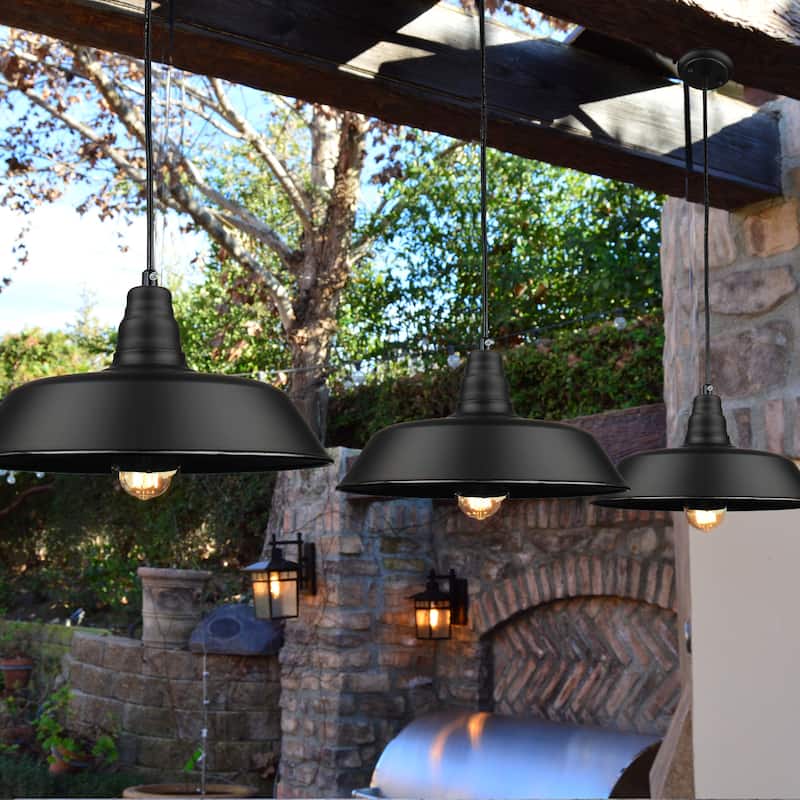 Aurora 1 Light indoor/Outdoor Pendant Lighting In Black Finish