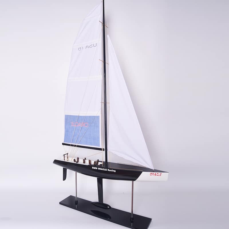 BMW Oracle Painted Medium Sailboat Schooner Yacht Model 31 Inches Long