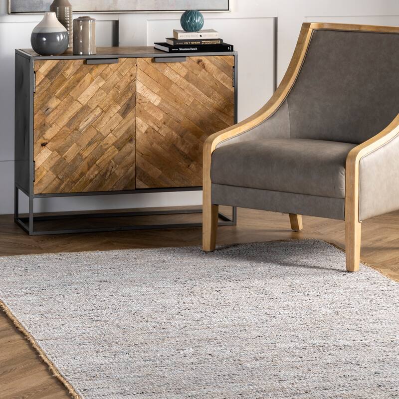 Nuloom Sabby Hand Woven Leather Flatweave Area Rug