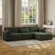 preview thumbnail 32 of 147, Corduroy Upholstered Modular Sectional Sofa for Living Room GREEN 4-PIECE