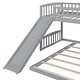 preview thumbnail 10 of 13, Twin Over Twin Bunk Bed with Slide and Ladder, Gray