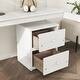 preview thumbnail 4 of 8, White Twin Size Wood Loft Wood Bed with Under-bed, Built-in Desk, a Storage Cabinet of 2 Drawers, Guardrails and Ladder