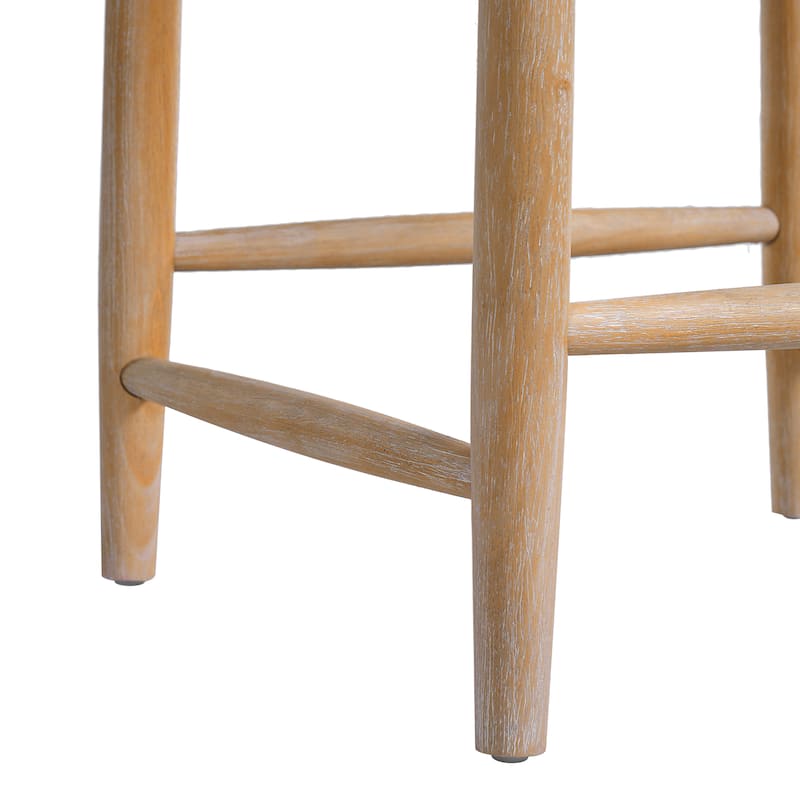 Christopher Knight Home - Veyron Acacia Wood and Wicker Backless Stools