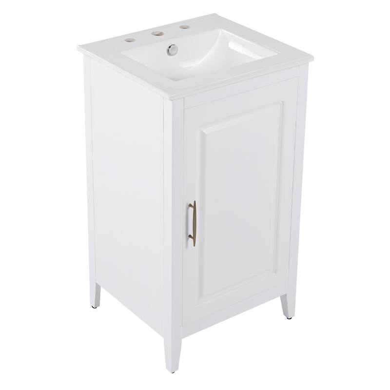 20.3" Bathroom Vanity with Sink, Drawer, Door Shelf, Soft-Closing Door