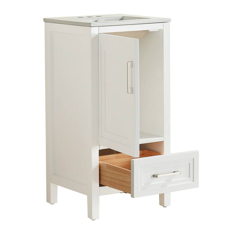 Fully Assembled 18" Freestanding Single Bathroom Vanity with Top