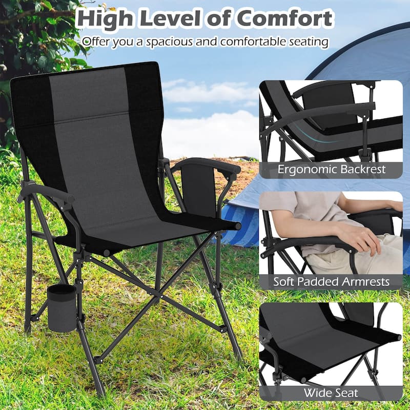 Costway 1/2 PCS Folding Camping Chair for Adults Portable Lawn Chair