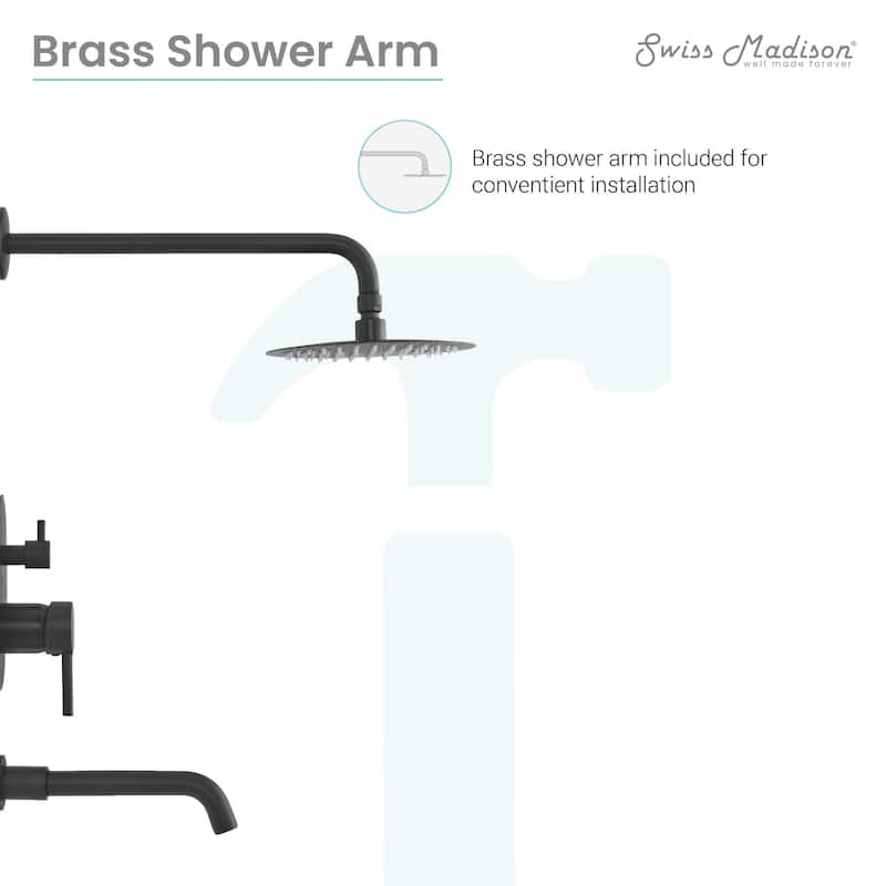 Ivy Single-Handle 1-Spray Tub And Shower Faucet In Matte Black (Valve Included) - 17.5" x 11.88" x 5.88"