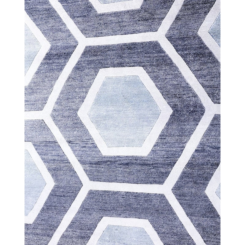 Modern One-of-a-Kind Hand-Knotted Area Rug, Gray - 8' 3" x 10' 2"
