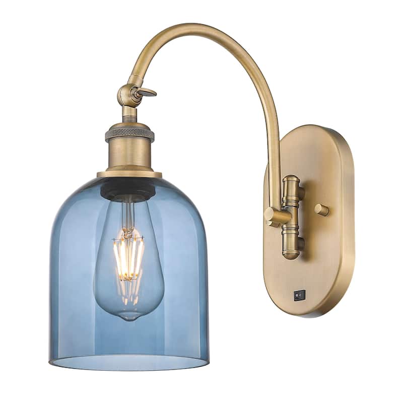 Innovations Lighting 518-1W-13-6 Bella Sconce Bella 13" Tall Wall - Brushed Brass / Princess Blue