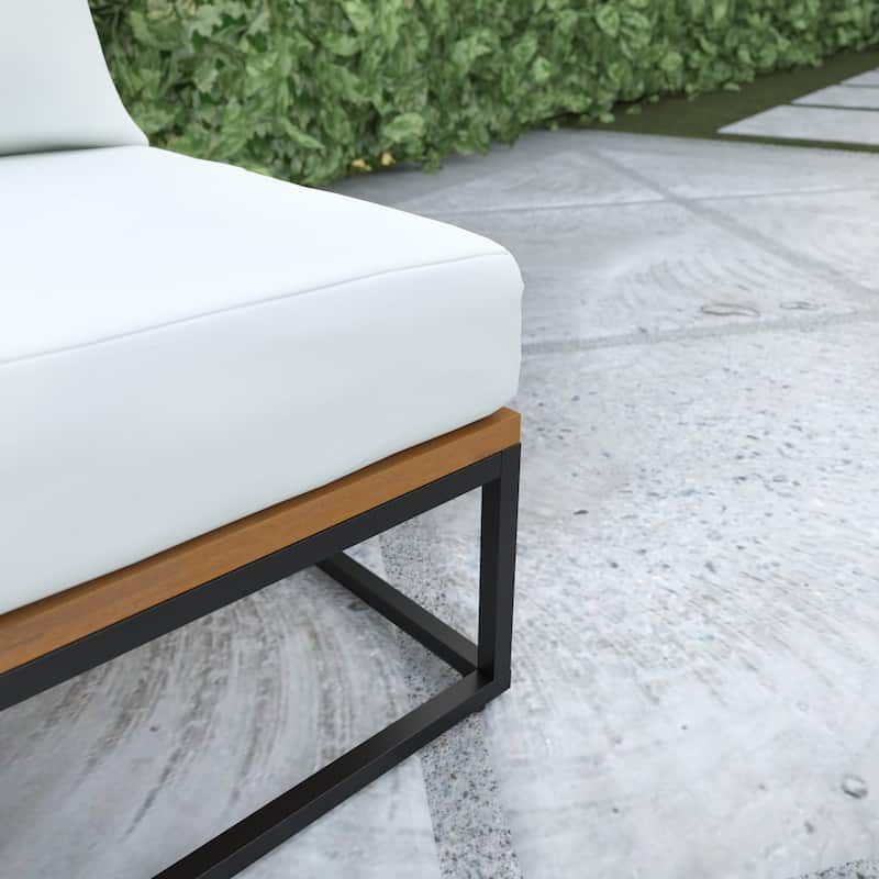 SEI Furniture Taradale Outdoor Modular Patio Sofa with Cushions and Deep Seating