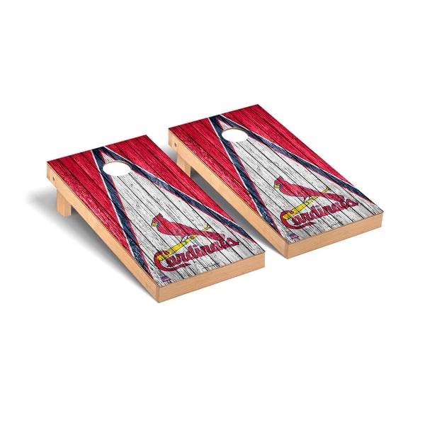 slide 2 of 5, St. Louis Cardinals MLB Triangle Cornhole Board Set Include Carrying Case