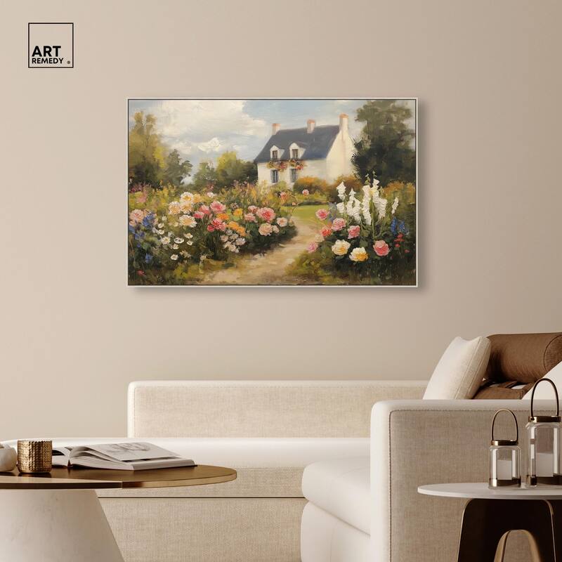 Floral Welcome Canvas by Art Remedy