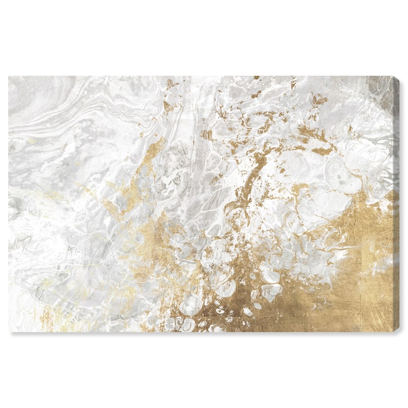 Wynwood Studio Canvas Abstract Marbelized Love Pure Gold and Metallic Gold Modern & Contemporary Wall Art Canvas Print