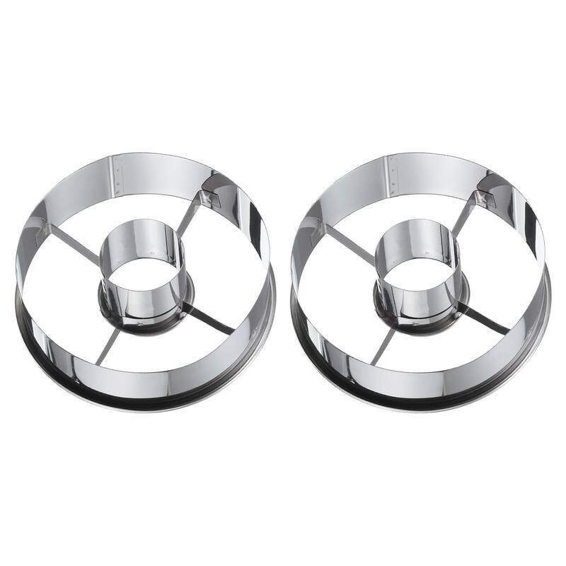 2pcs Stainless Steel Cutter 4 Inch Mousse Ring Cookie Cutter Baking Tools - Silver