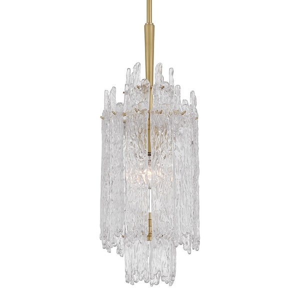 slide 2 of 7, Crystorama Lighting Group ACK-921 Ackerly 9" Wide Mini Pendant with Aged Brass