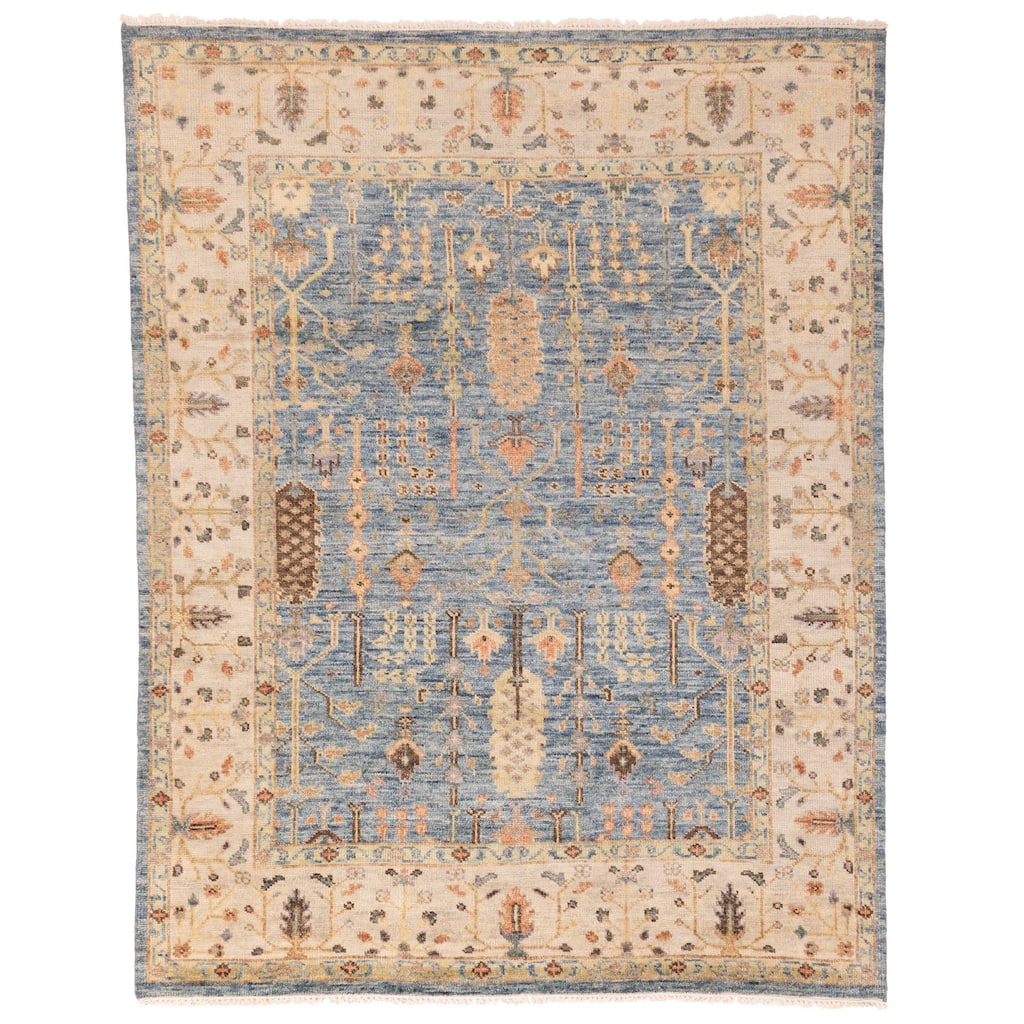 ECARPETGALLERY Hand-knotted Jules Serapi Dark Blue Wool Rug - 7'10 x 9'11