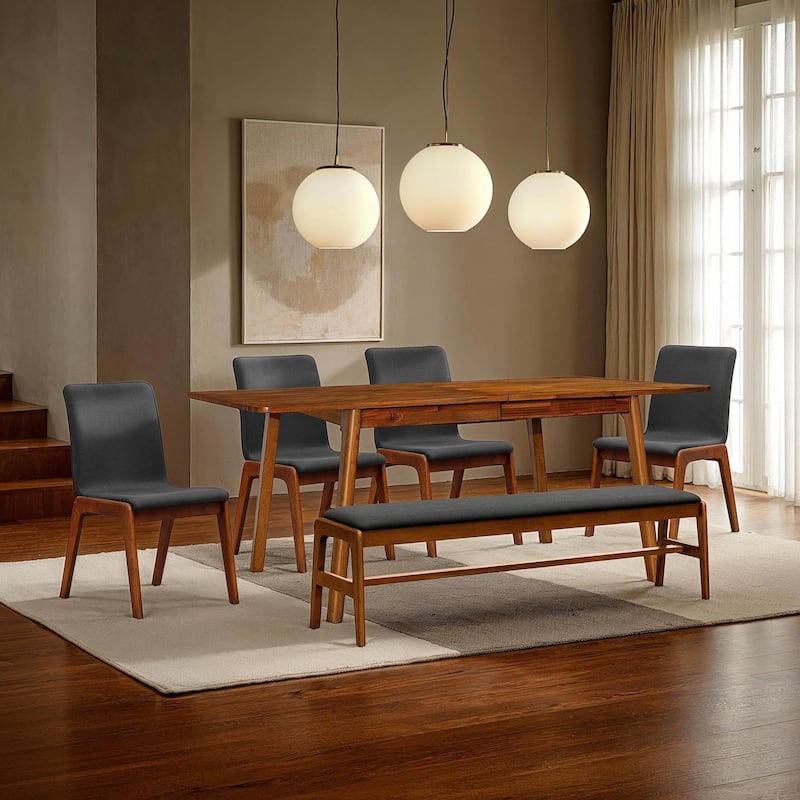 Maya Upholstered Solid Wood Bench