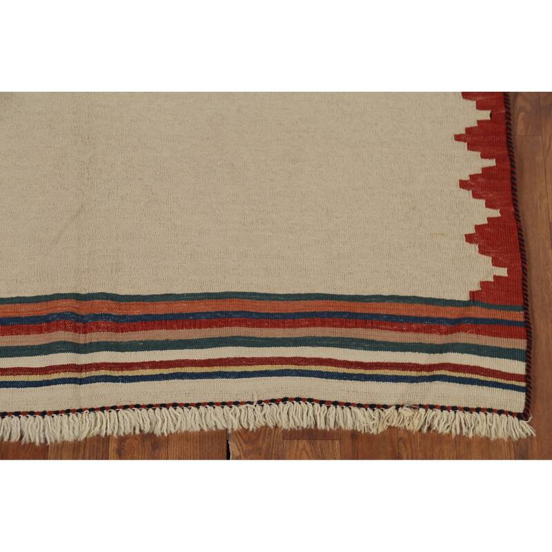 Nomadical Kilim Persian Vintage Area Rug Flatweave Wool Carpet - 4'5"x 6'2"