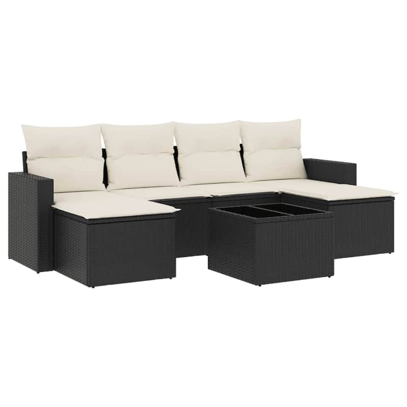 vidaXL Garden Sofa Set Black - 21.7 x 21.7 x 14.6