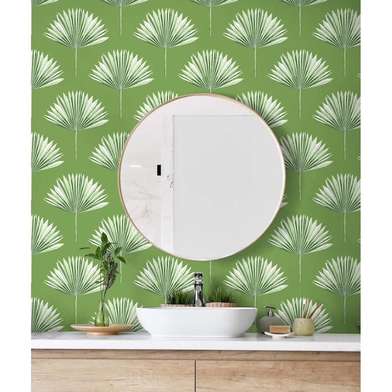 NextWall Tropical Fan Palm Peel and Stick Wallpaper