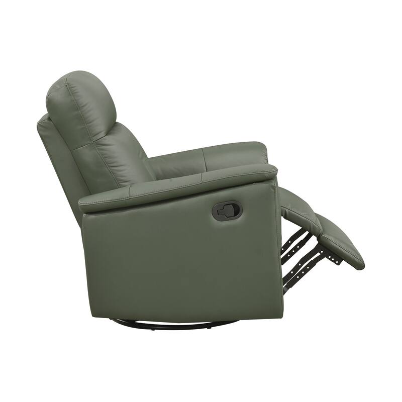 Monte 35.5" Leather Swivel Glider Manual Recliner - 360-Degree Swivel