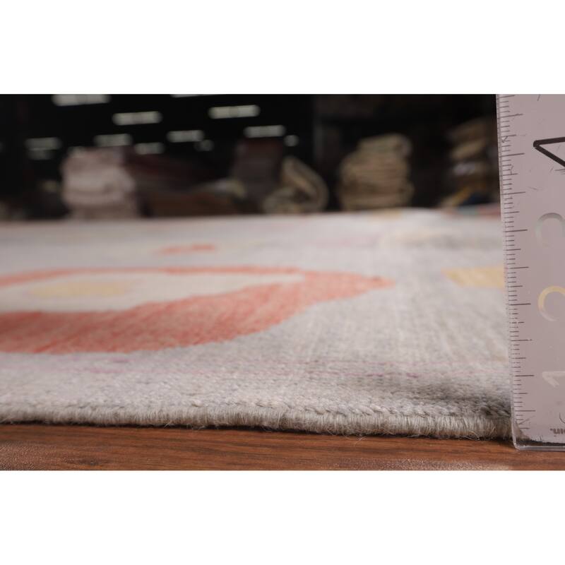 Vegetable Dye Oushak Large Area Rug Hand-Knotted Turkish Wool Carpet - 12'1"x 14'10"