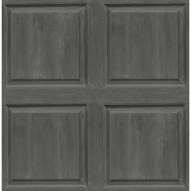 Arthouse Washed Faux Panel Peel and Stick Wallpaper - 20.5 in. W x 18 ft. L - Charcoal