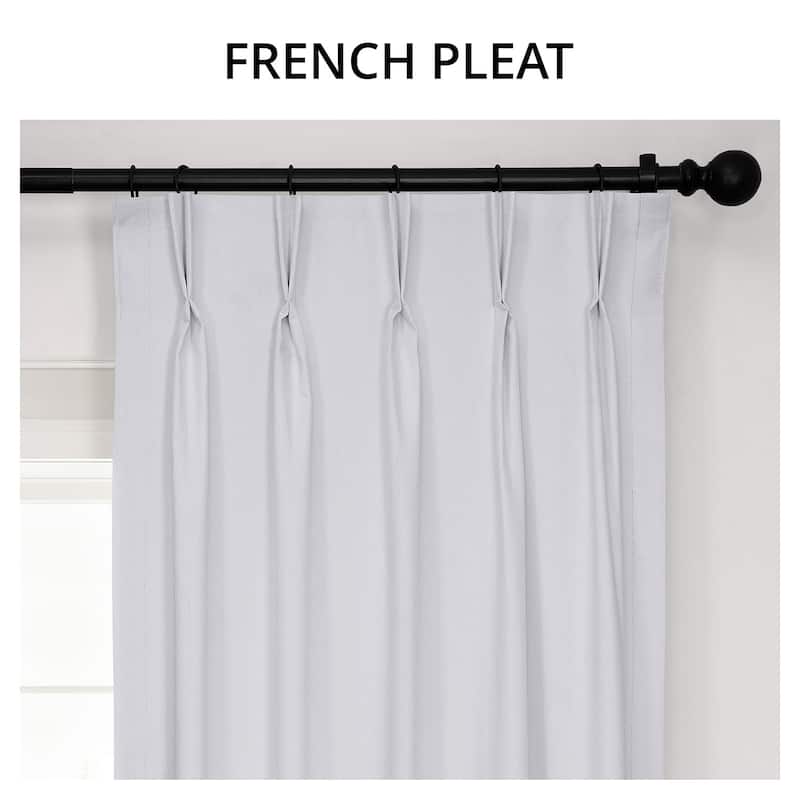 Exclusive Fabrics Solid Performance Linen French Pleated Thermal Blackout Curtains for Bedroom & Living Room Curtains (1 Panel)