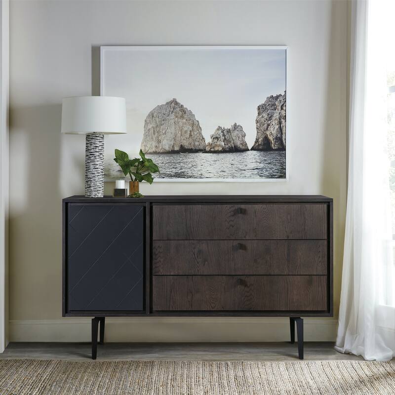 Cross Dark Gray Solid Oak King or Queen 3pc or 4pc Bedroom Set