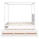 preview thumbnail 26 of 32, Solid Construction,Queen Size Canopy Platform Bed with Twin Size Trundle and Three Storage Drawers