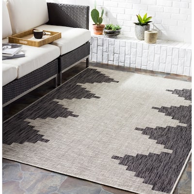 Jazsmin Indoor/ Outdoor Diamond Stripe Area Rug