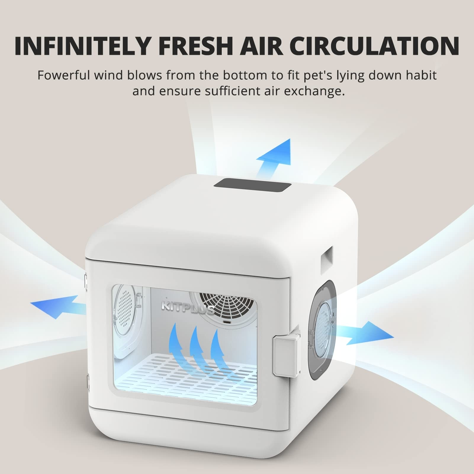 Pet Hair Dryer Box Intelligent Control Adjustable Temperature and Time White