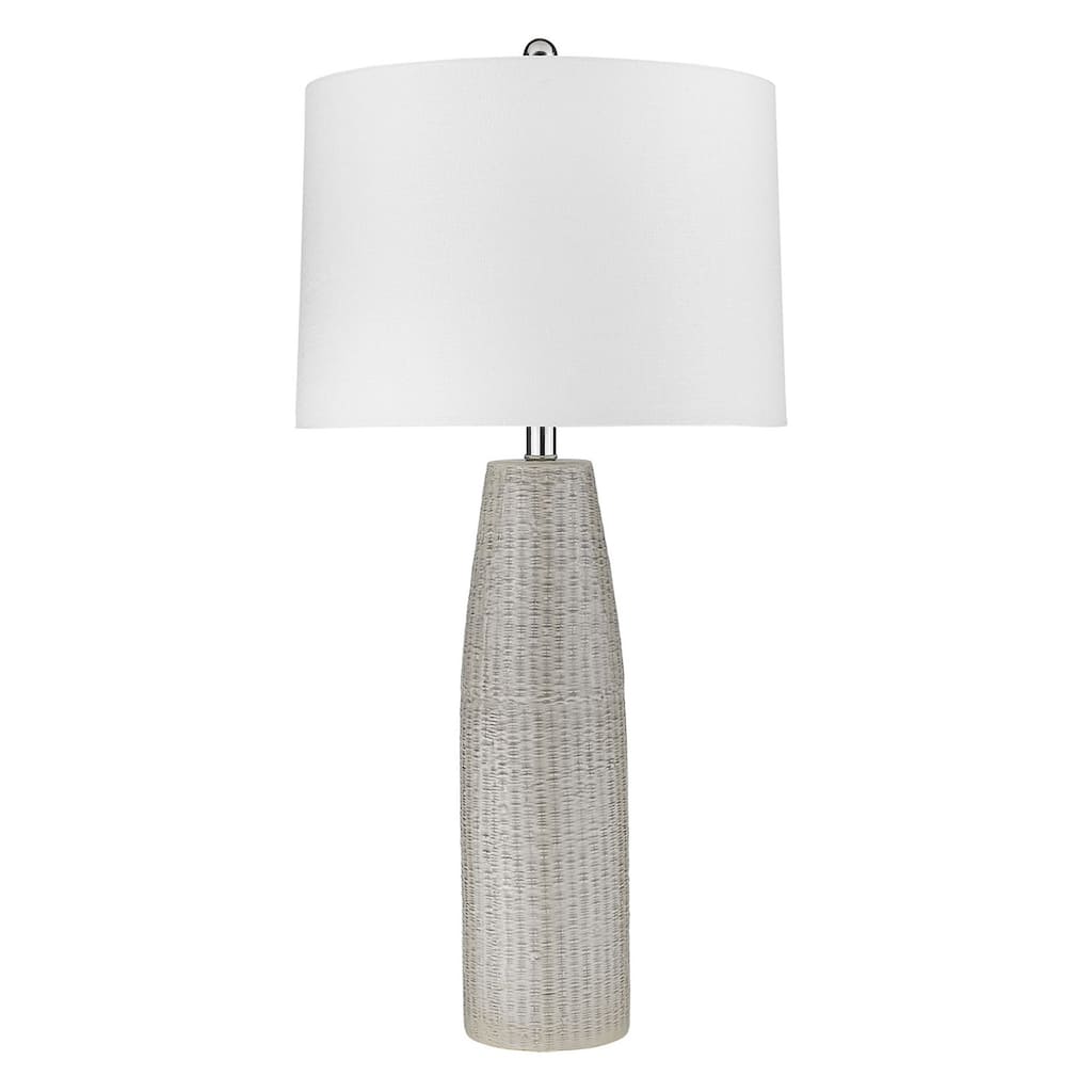 HomeRoots 33" White Ceramic Table Lamp With White Empire Shade - 16