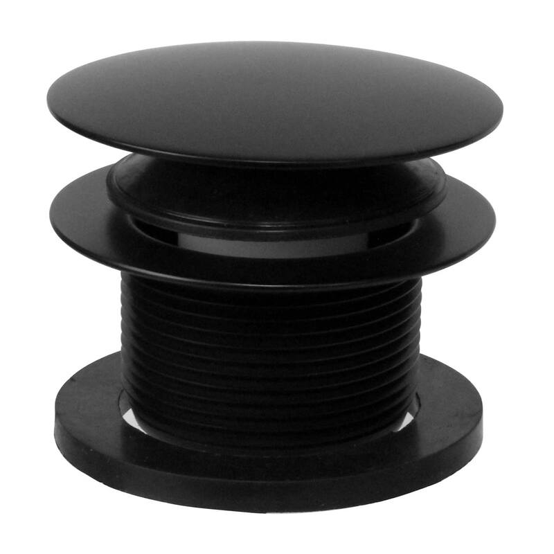 Westbrass 1.5 Inch Round Mushroom Cap Coarse Thread Tiptoe Bathtub Drain, Black - 0.75