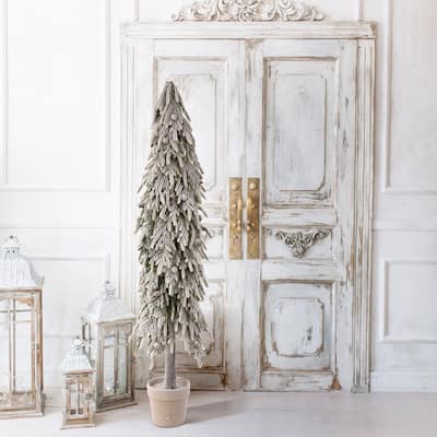 60" Potted Soft Touch Snow Norfolk Pine Tree