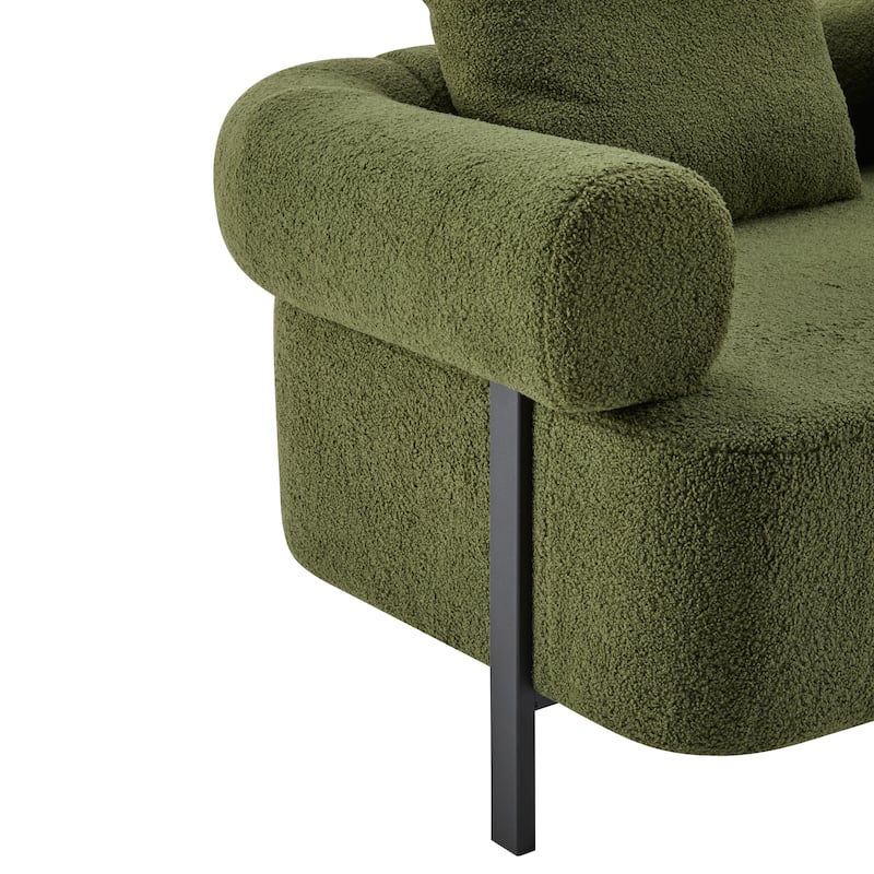78" Modern 3-Seater Sofa Couch, Upholstered Sofa with Rolled Armrests & 3 Plush Pillows, Comfy Couch for Living Room, Bedroom