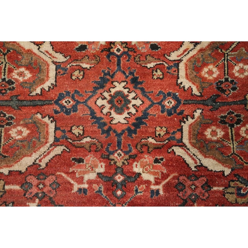 Hand Knotted Oriental 100% Wool Carpet Traditional Floral Oranges & Rust Malayer Area Rug - 12' 6'' X 10' 0''