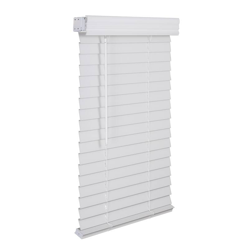 2" Cordless Faux Wood Blind - Smooth White