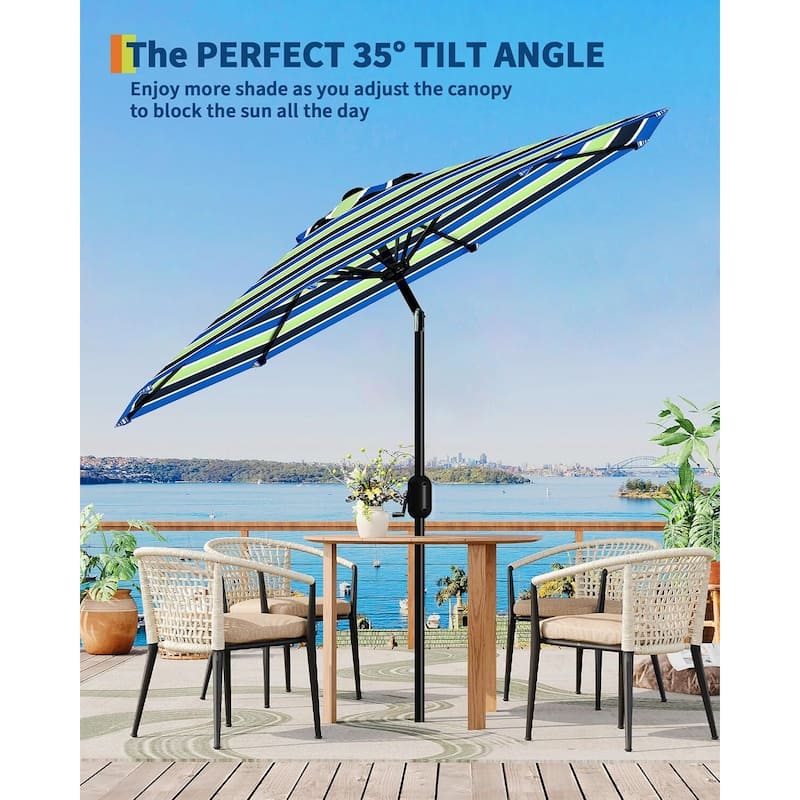 Coromose 9FT Outdoor Patio Umbrella, 8 Sturdy Ribs, for Garden, Poolside, Deck