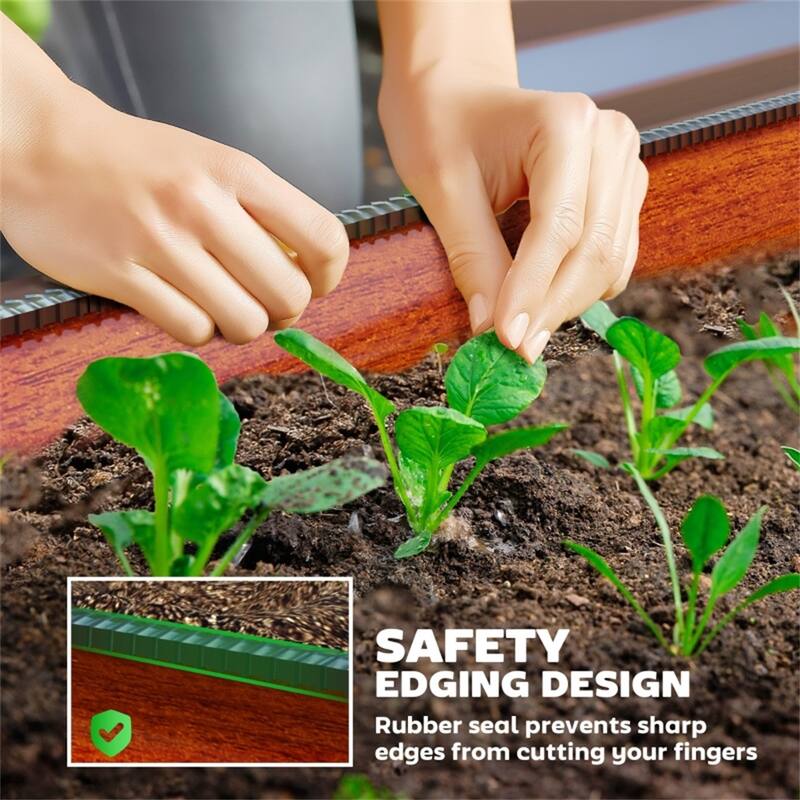 Modular Raised Garden Bed with Galvanized Steel and Drainage - 94.5" L x 24.5" W x 11.75" H