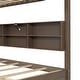 preview thumbnail 9 of 20, Queen Over Queen Bunk Bed, Wood Bunk Bed with Storage Cabinets and Charging Station