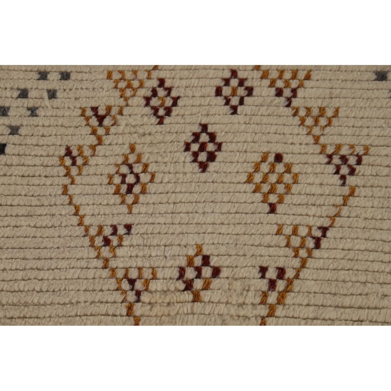 Moroccan Oriental Area Rug Hand-Knotted Wool Carpet - 5'1" x 8'0"