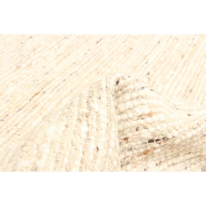 ECARPETGALLERY Braid weave Sienna Beige, Cream Wool Rug - 5'0 x 7'10