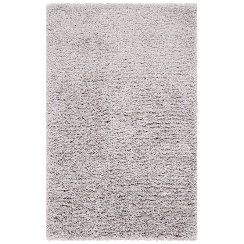 SAFAVIEH Handmade Florence Shag Isamar Solid Polyester Rug - 5' x 8' - Silver