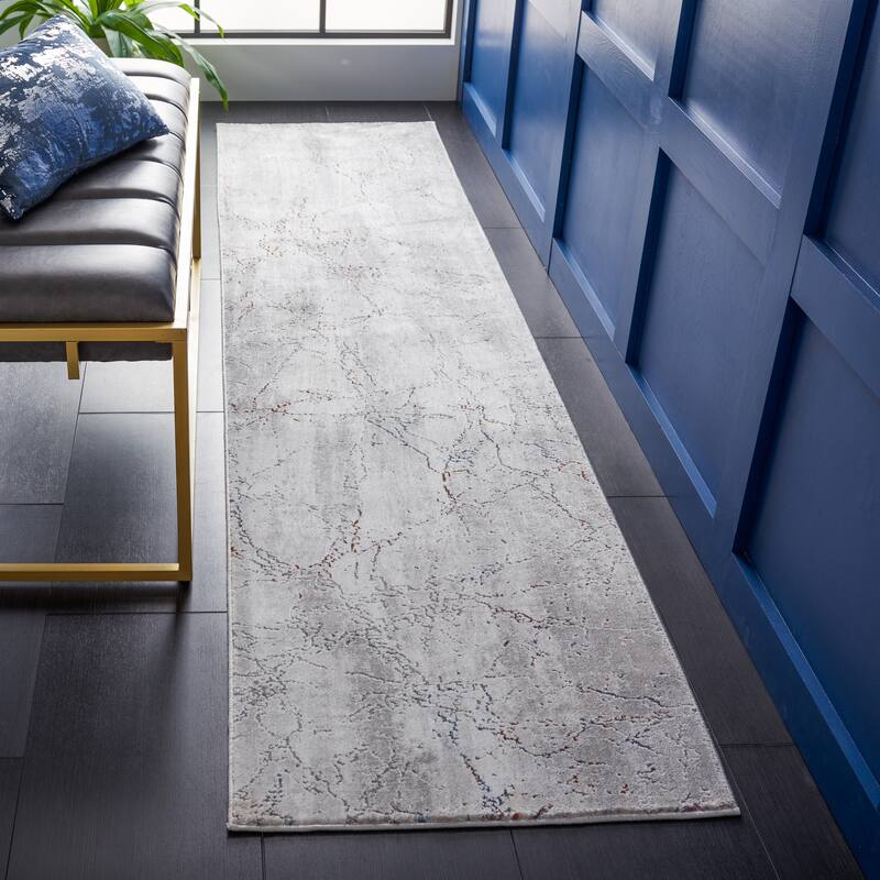 SAFAVIEH Craft Chavah Modern Rug - 2'2" x 9' Runner - Grey/Wine