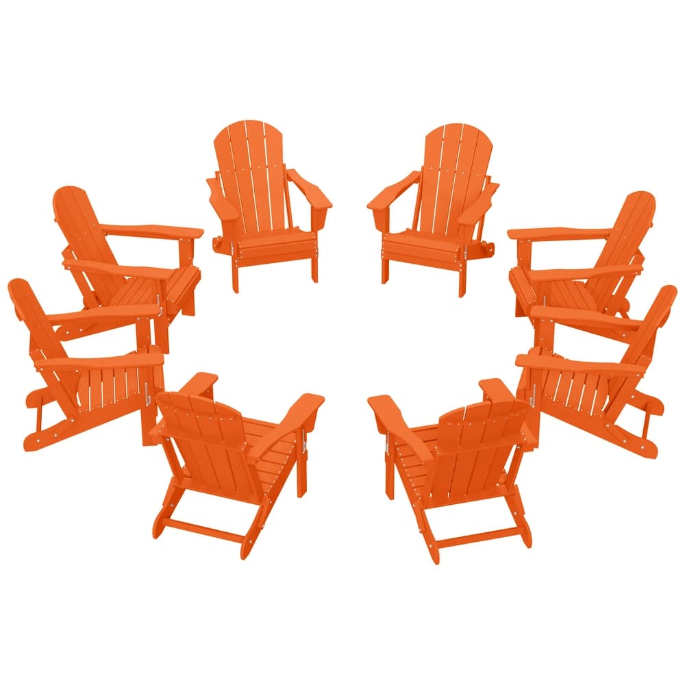 Laguna Hdpe All Weather Outdoor Patio Foldable Adirondack Chairs (Set Of 8)