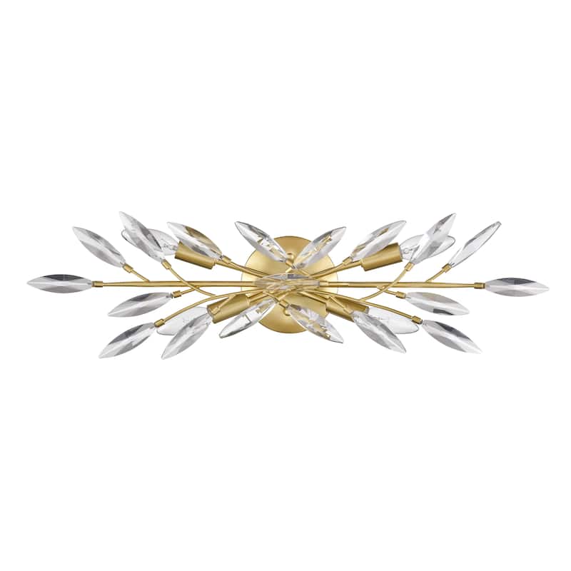 Flora Grace 25.5-inch Wide 4-Light Vanity Light in Champagne Gold - 25.25