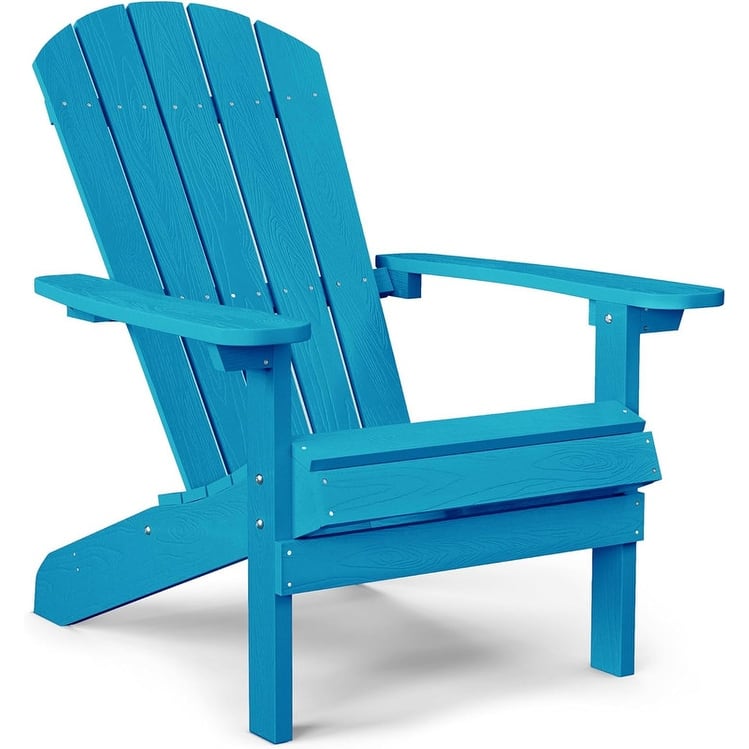 WINSOON All Weather HIPS Outdoor Plastic Adirondack Chair - Pacific Blue
