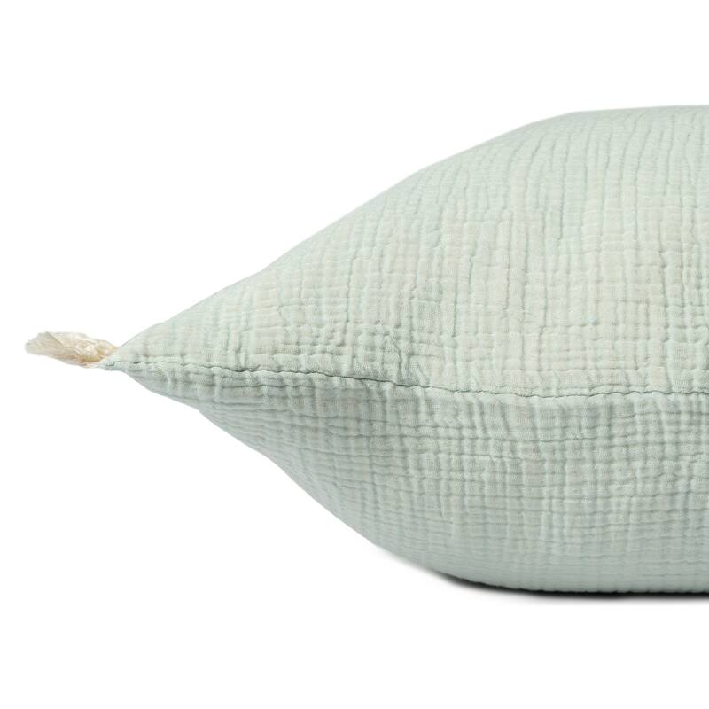 Sevita Solid Turkish Cotton Fringed Throw Pillow