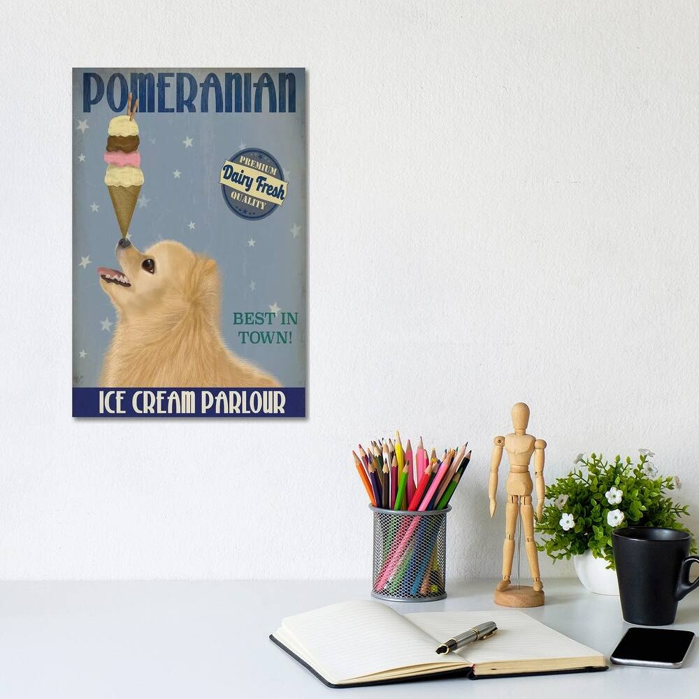 iCanvas "Pomeranian Ice Cream" by Fab Funky Canvas Print